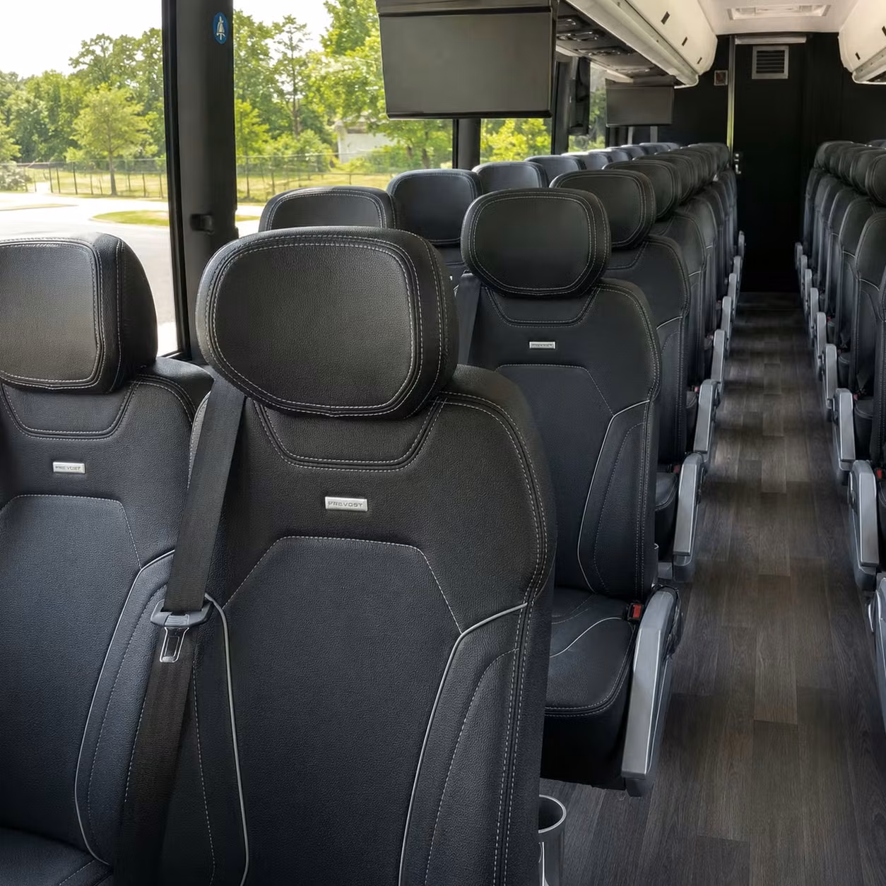 roseville charter bus rental interior
